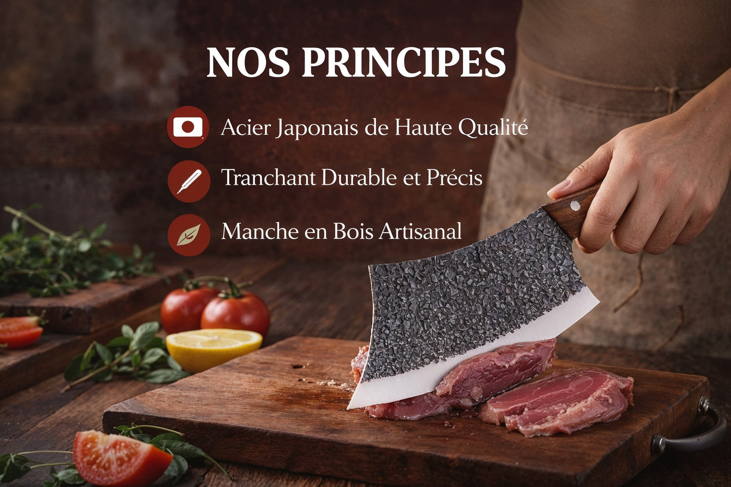 Ensemble de couteaux de cuisine 7 pièces avec étui de transport