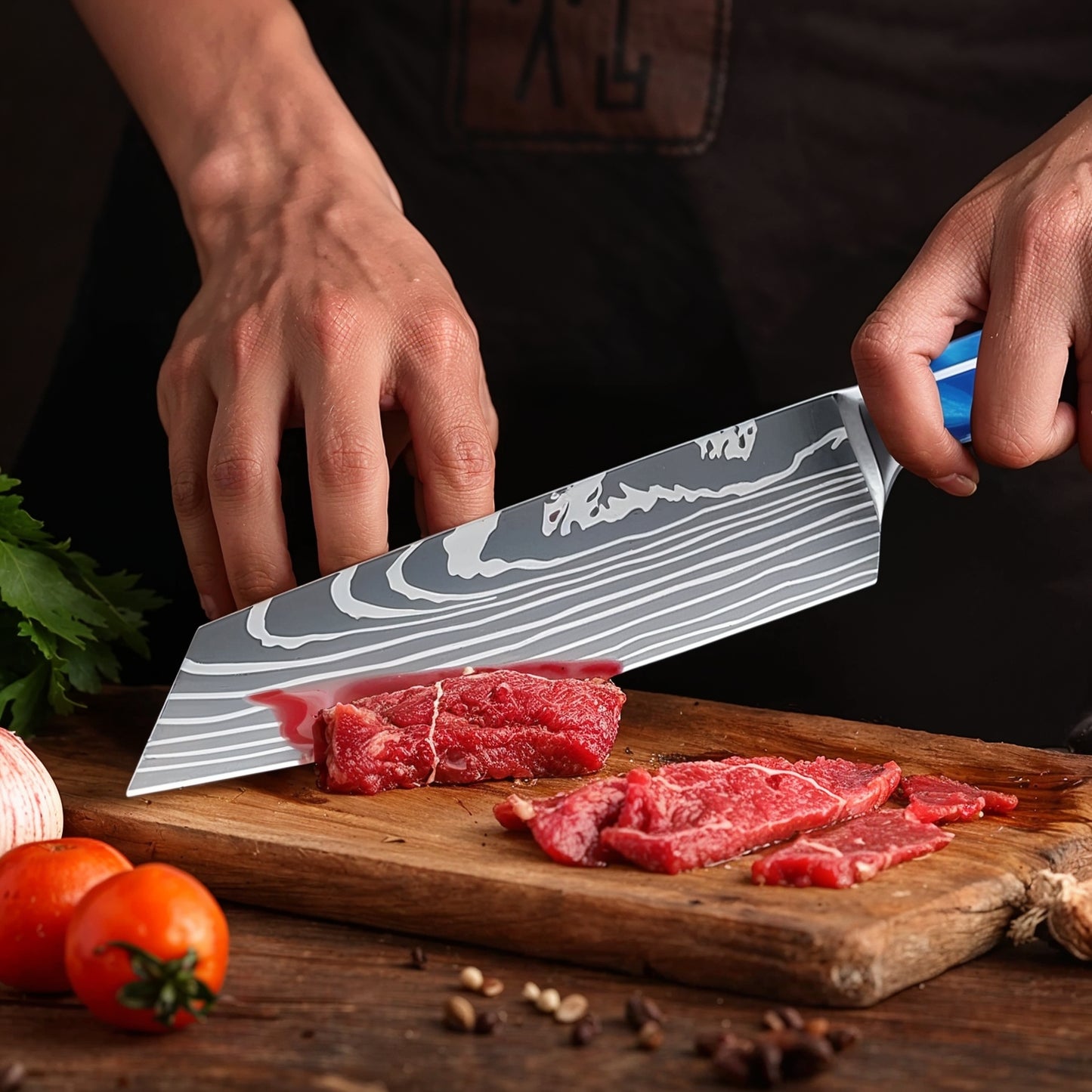 Couteau japonais acier inoxydable manche en résine